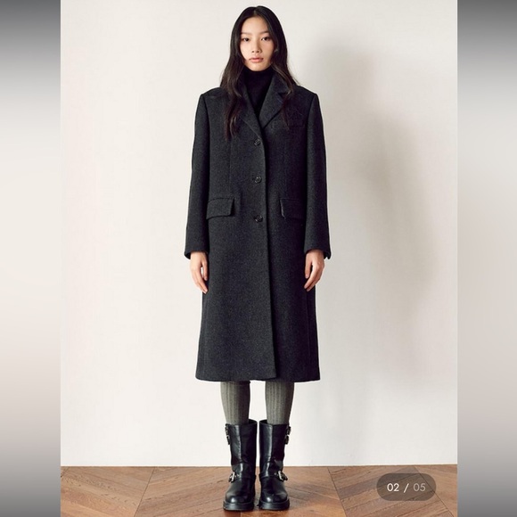 Korean Brand Kuho Plus - Signature Back Button Tailored Coat - Picture 2 of 8